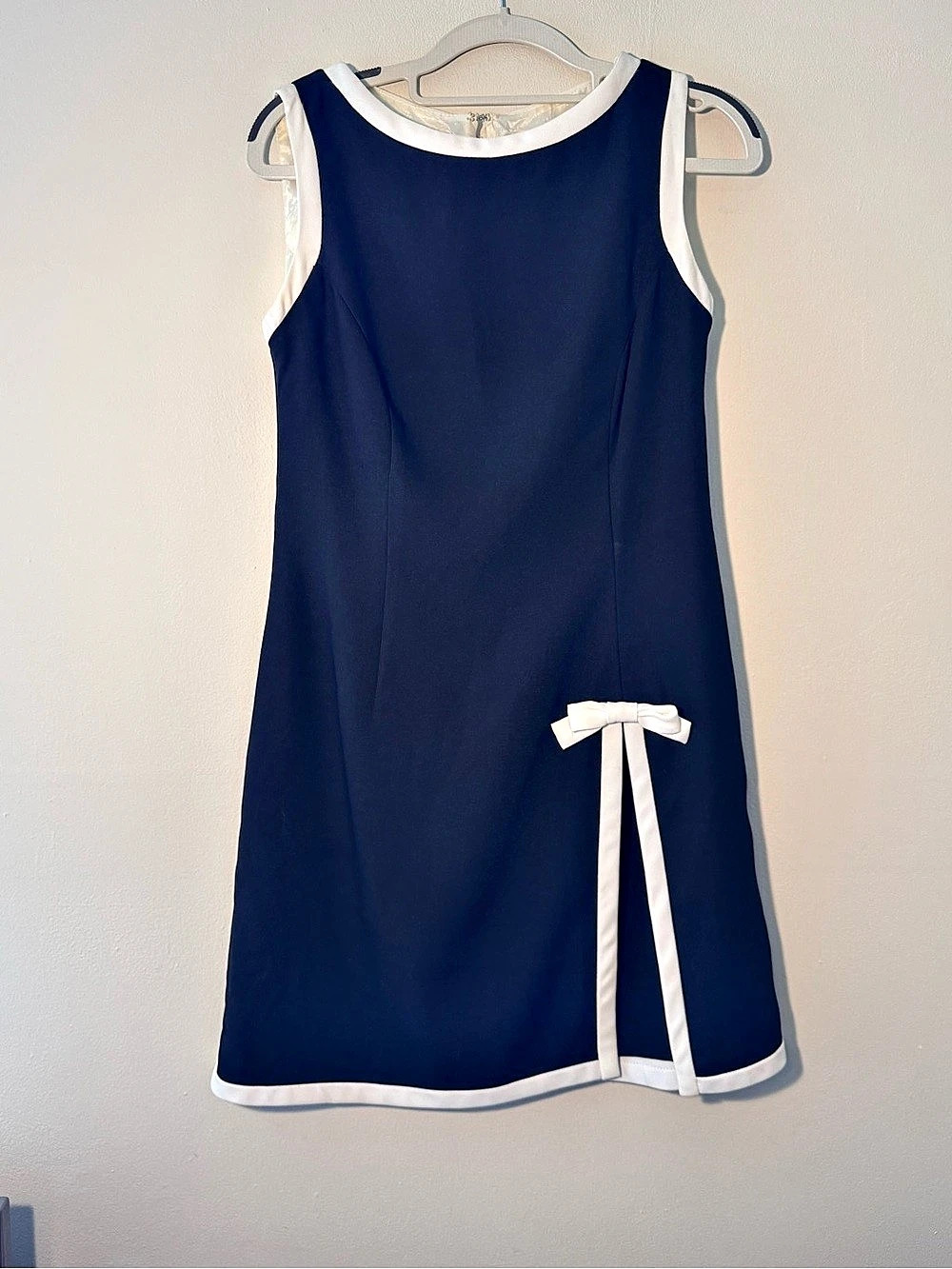 Datiani vintage-inspired Sleeveless Mini Dress in black & White Size 10